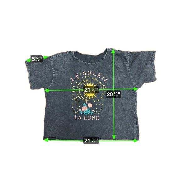 Caution to the Wind “Le Soleil La Lune” Celestial Graphic Crop Tee – Loose Look - Picture 3 of 3